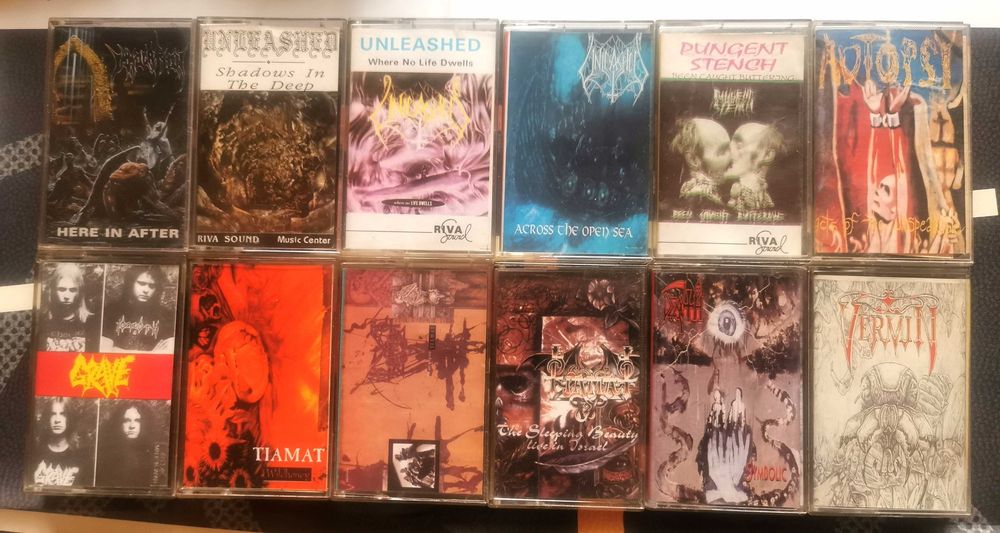 Колекция от 110 метъл аудио касети. Дет, блек, траш, индъстриъл,. пънк
