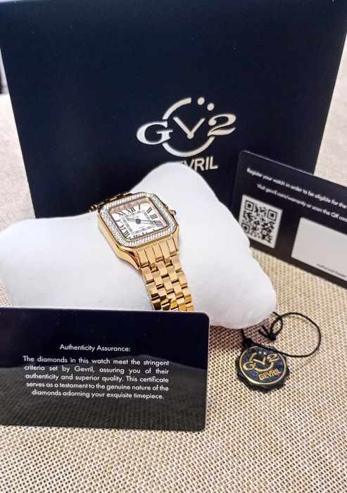 Ceas GV2 by Gevril  12112B Milan Swiss Quartz  Diamond – Femei