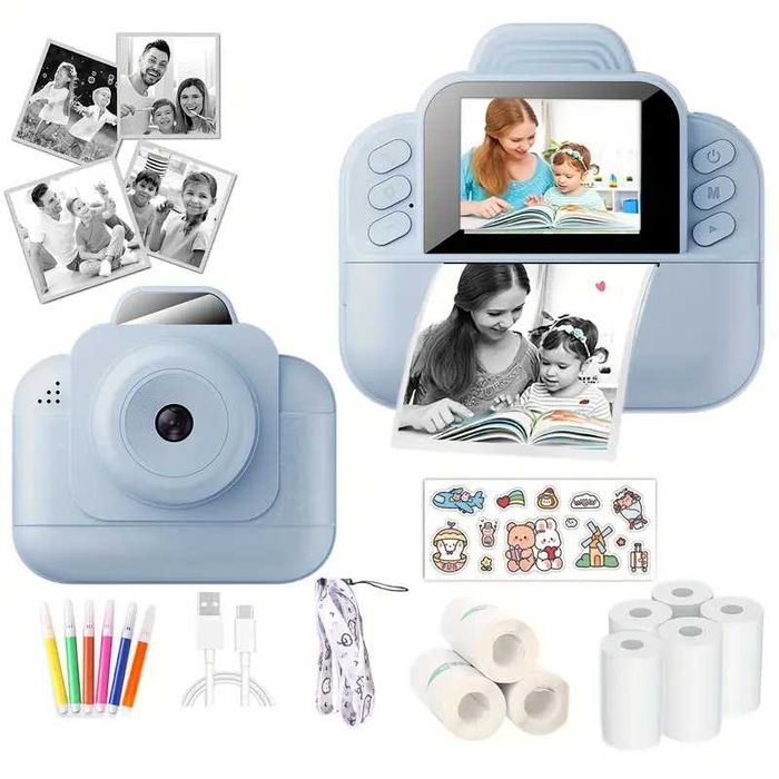 Детска камера с функция за печат Детски фотоапарат с дисплей 4 цвята