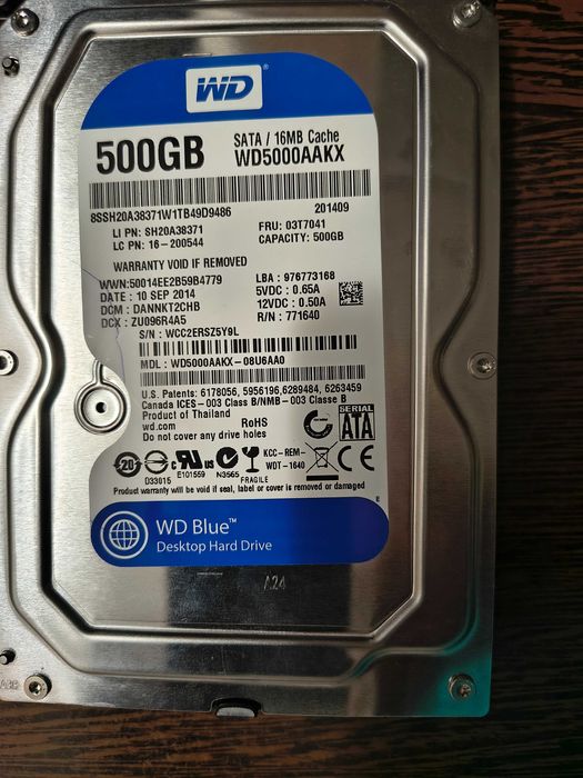 HDD WD Blue 500GB desktop hard drive