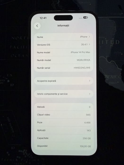iPhone 14 Pro Max Space Black, 256 GB, CA NOU !!!