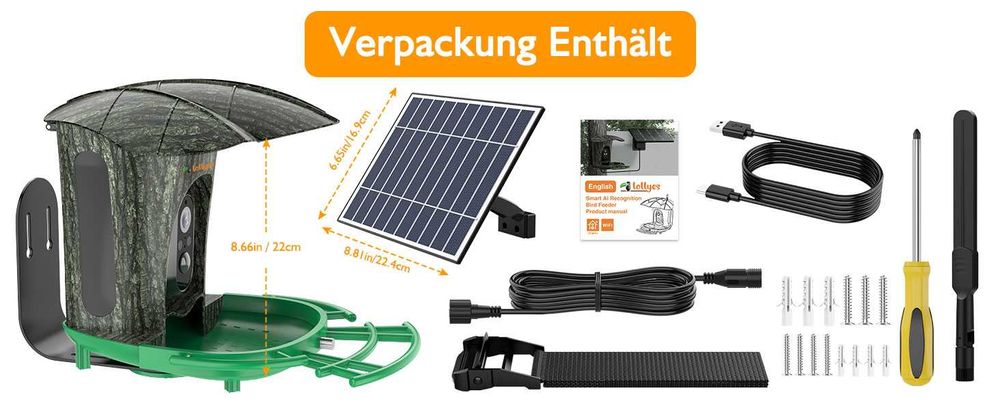 Инсталация за наблюдение на птици Lollyes Bird Feeder с камера