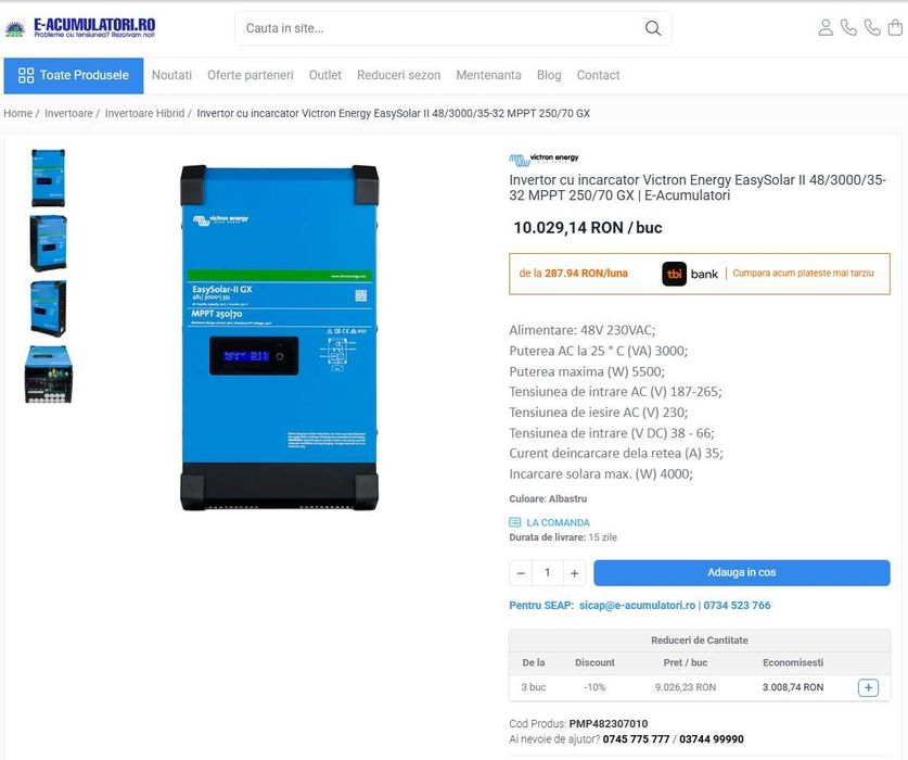 Vand invertor Hibrid Victron Easy Solar II GX