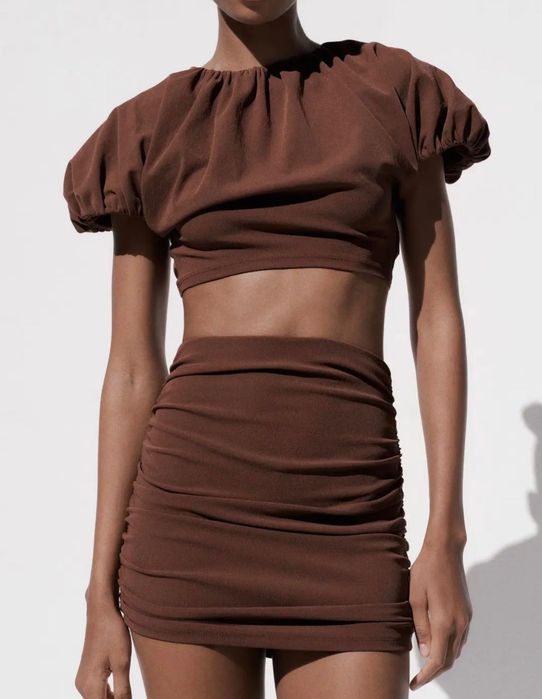 Кафява къса пола Zara
