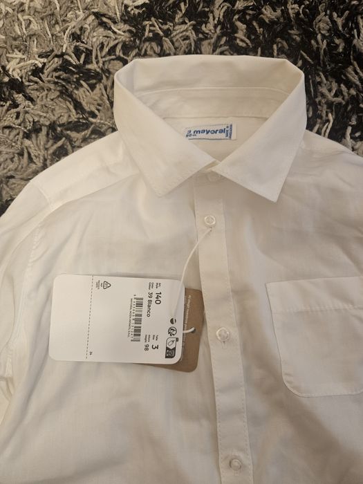 Camasa bumbac, alba, baieti, masura 98