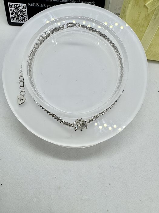 Сребърна гривна с мойсанит (Диамант) 1 карат