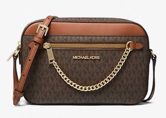 Сумка кросс-боди Michael Kors канвас коричневый