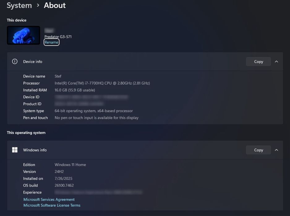 Laptop Acer Predator Helios 300