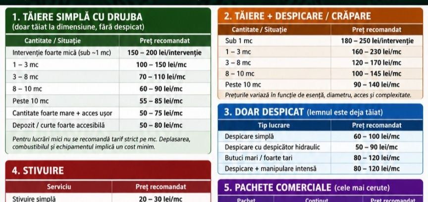 Servicii de tăiat și despicat lemne