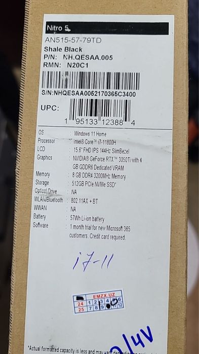 Acer Nitro 5/ i7 / RTX 3050Ti / 16GB / SSD M.2 1.5TB