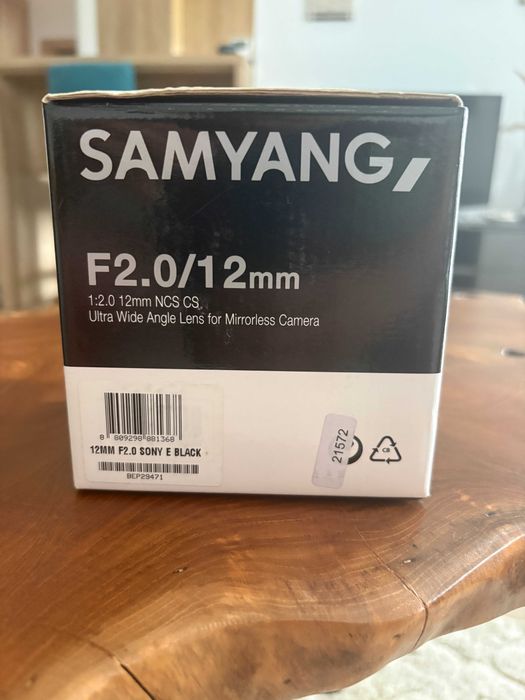 Obiectiv Foto manual Samyang 12mm F/2.0 NCS CS Montura Sony E Negru