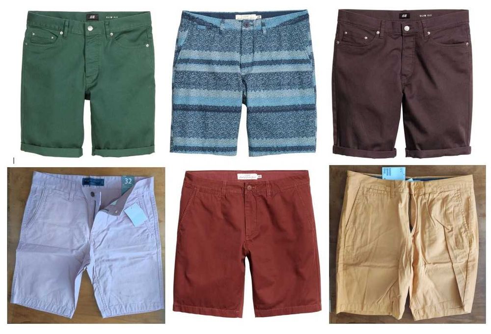 6 pant. sc. H&M din bumbac slim fit mar. 31 (US)/S-M/46, noi, eticheta