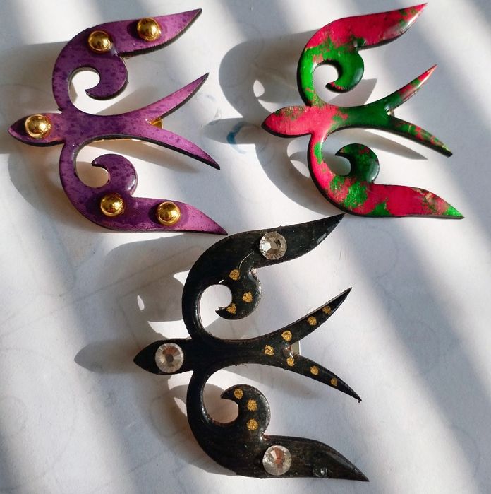 Этно брошь. Из эпоксидной смолы