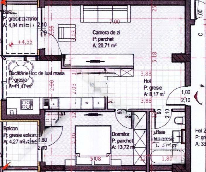 Apartament 2 camere decomandat, 58,7 mp utili + doua balcone, zona Iul — fotografia 1