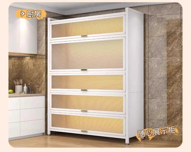 Ofis mebel – Yuqoriga ochiladigan eshikli idishlar uchun shkaf