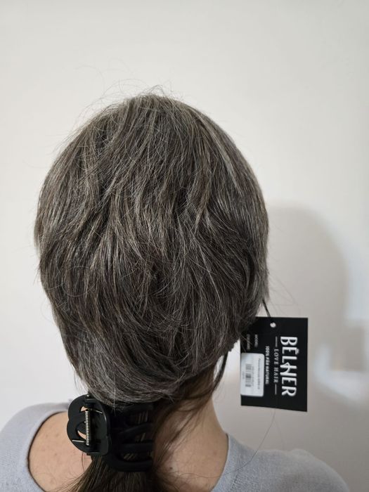 Peruca par natural scurt grizonat Belher nou nouta