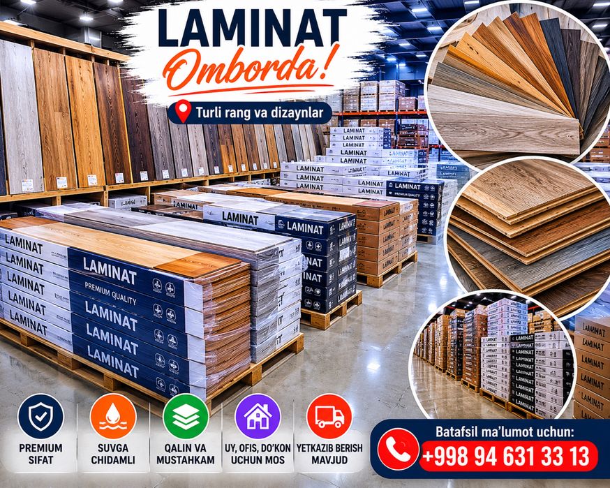 Laminat | Tarket |  SPC | optom dostavka xizmati  bor