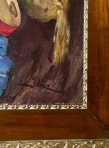 IMPECABI! Tablou VECHI mare:80x60cm+R, ul/pz Illencz Lipót (1882-1950)