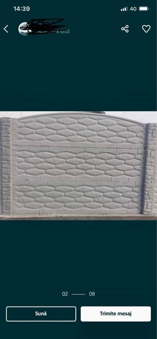 Gard placi/beton prefabricate Vernesti