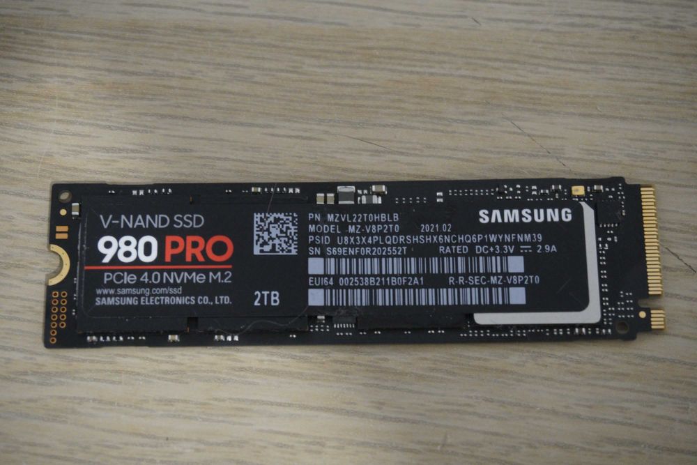 2TB Samsung 980 Pro Nvme SSD m.2 - gen4, 7000/5100mbs/ вкл. ДДС
