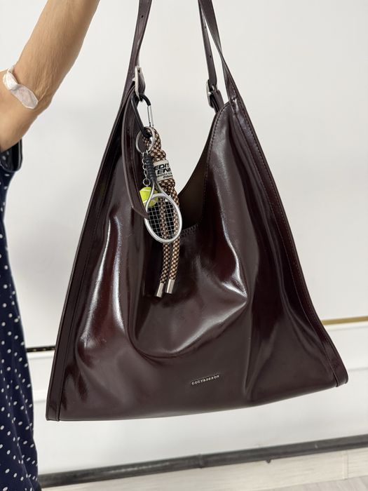 Әйелдерге арналған стильді қоңыр сөмке (шоппер)