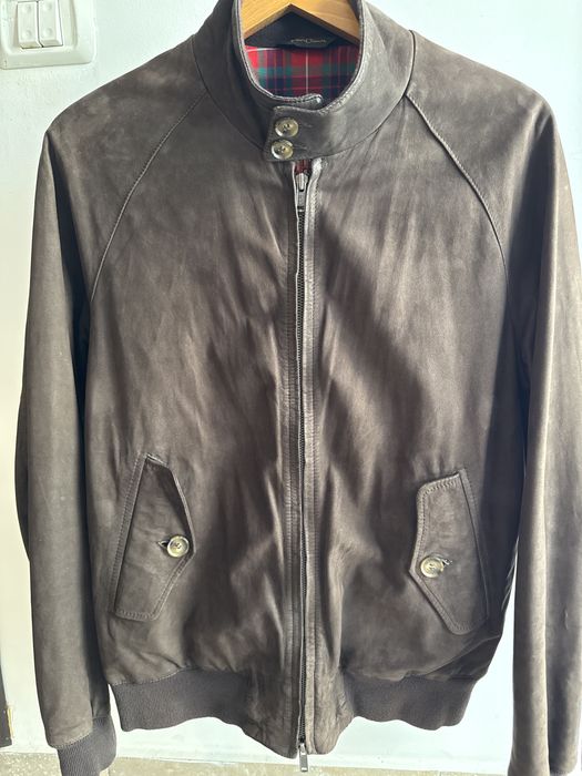 Geacă Baracuta G9 Harrington Four Climes piele întoarsă - Made in Italy - Mărimea 38 (S/M)