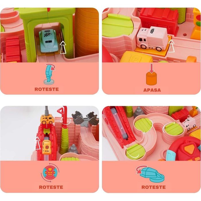 Circuit Interactiv, Jucarie Cu Volan, Interactiva, Roz