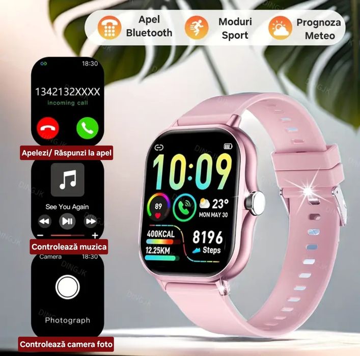 Ceas Smart Premium: apeluri, mesaje, notificări, SOS. Toate funcțiile