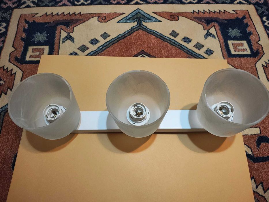 Aplică / Plafonieră Luminex 3 x E27, sticlă albă