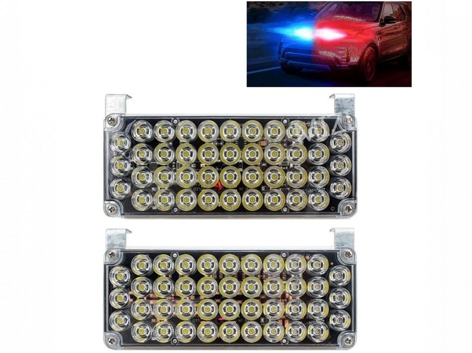 Сигнална LED лампа за външен монтаж 12/24V блиц, син-червен