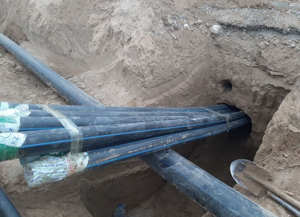 Прокол ГНБ. Асфальт астынан тесу.