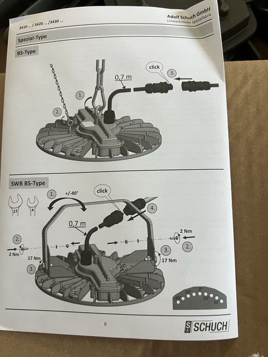 Индустриално LED тяло SCHUCH TRIANO disc" и "Камбана за хале".