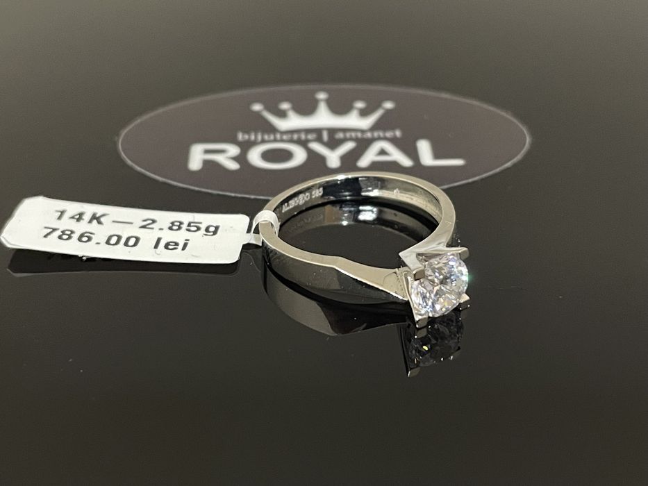 Bijuteria Royal CB : Inel aur alb 14k 585 2,85 grame M.14