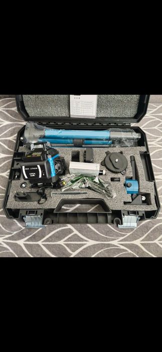 Nivela laser 16 linii, 4D, 2 Acumulatori, Trepied, Trusa depozitare