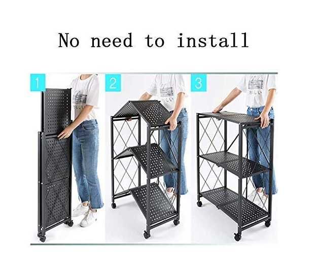 Доставка. Cкладной стеллаж с колесом 3 этаж s15