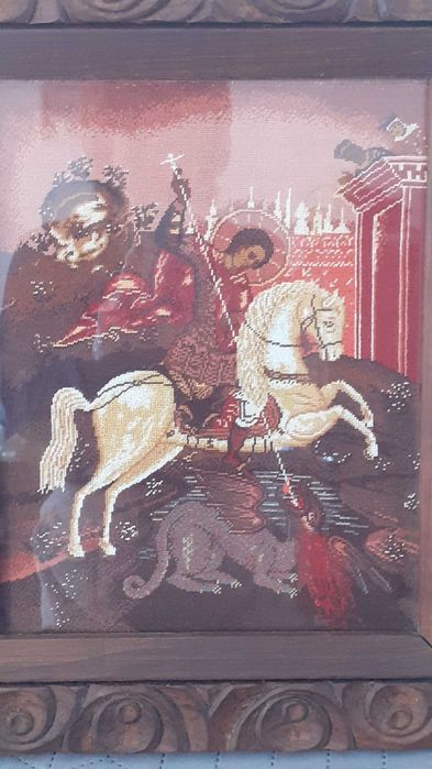 Намален "Свети Георги и змея" - оригинален гоблен,Wiehler модел №3561
