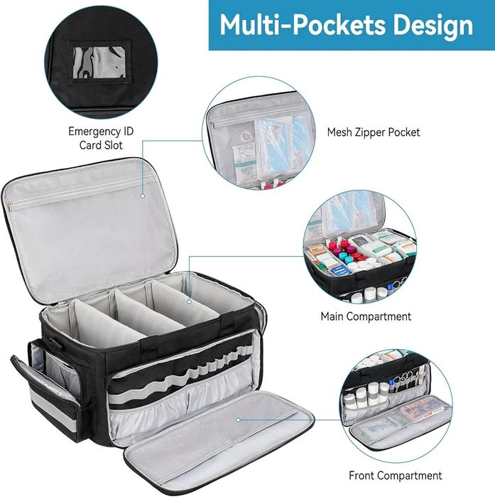 Geantă mare pentru trusa de prim ajutor, organizator medicamente