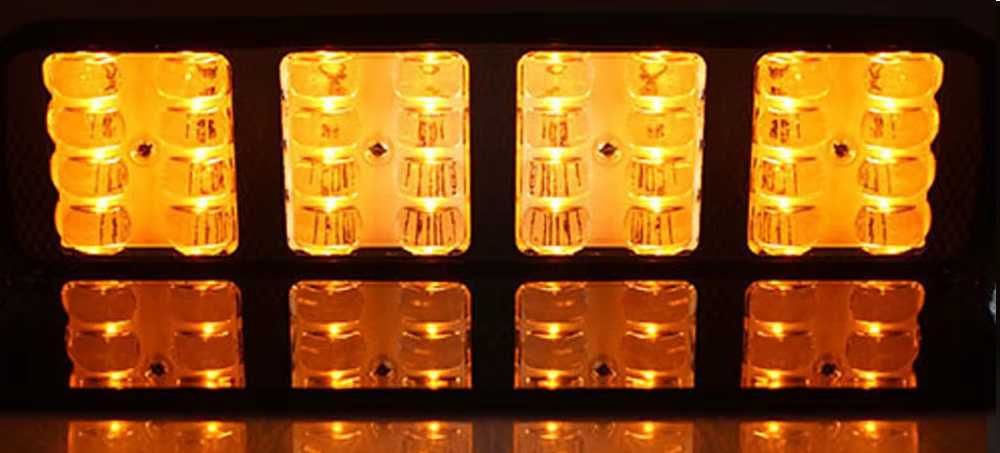 Аварийна сигнална LED лампа 12V блиц оранжева светлина-YF4238