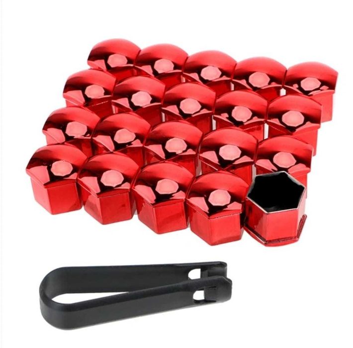 Set 20 capace ptr prezoane 19/19/21 mm negre, cromate, rosii, albastre