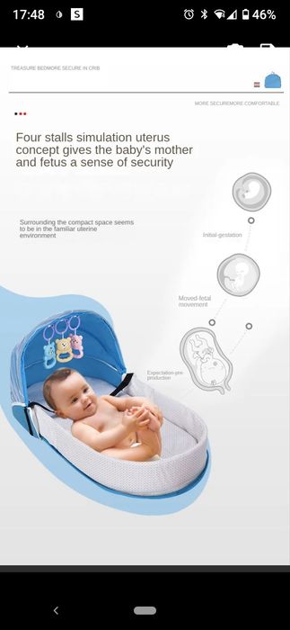 Чанта за бебе , която става на легло