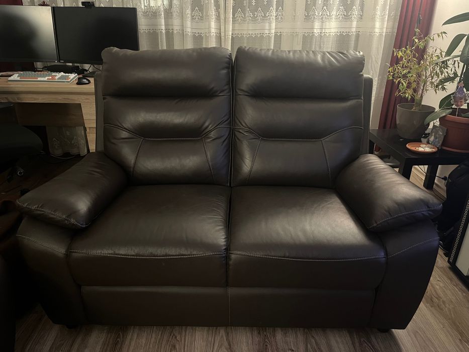 Кожени дивани XORA (Aiko) – 3-местен + 2-местен, с релакс функция