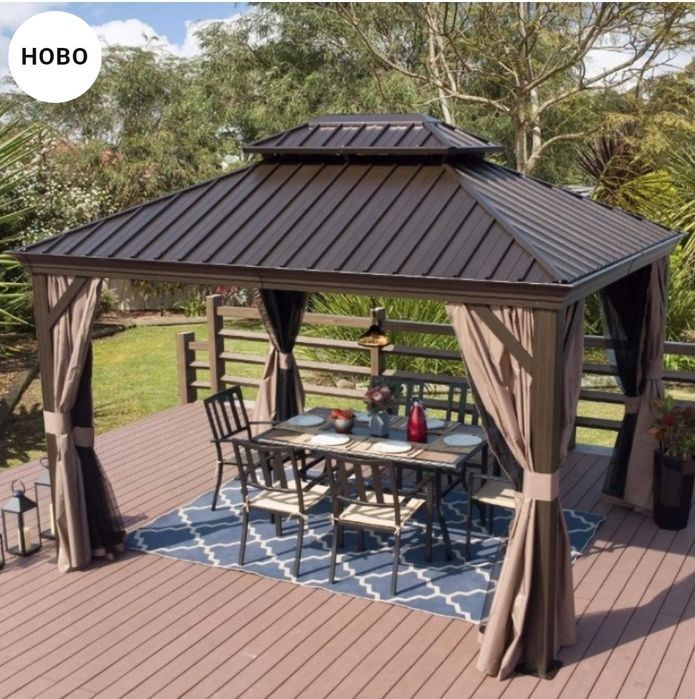 Градинска Шатра Пергола с алуминиев покрив Чисто нова