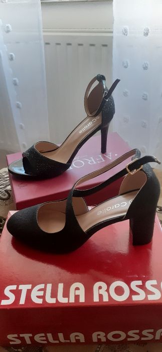 Sandale negre cu sclipici