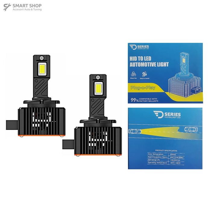 Set Becuri LED D1R Conversie Xenon-LED Seria D 6000K 4300LM High Power