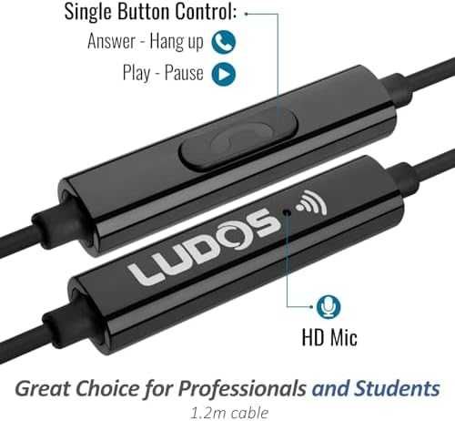 Нови Ludos NOVA Air Tube антирадиационни жични слушалки с микрофон за iPhone Samsung Pixel iPad