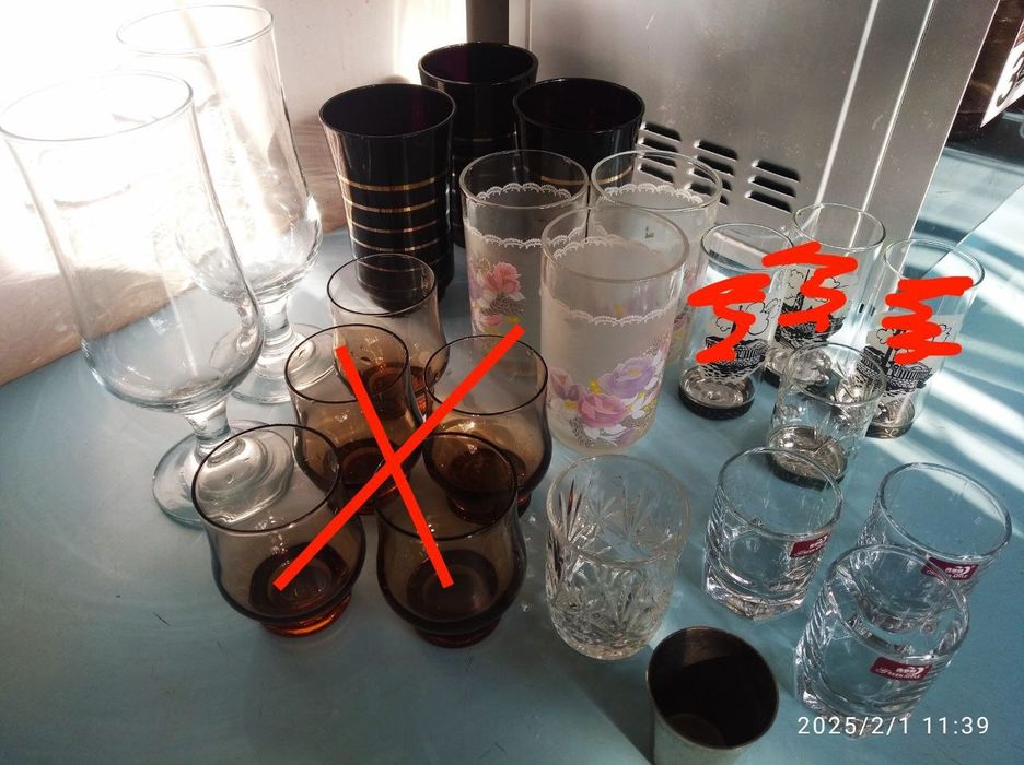 Набор вазочек, наборы стаканов. Новые.