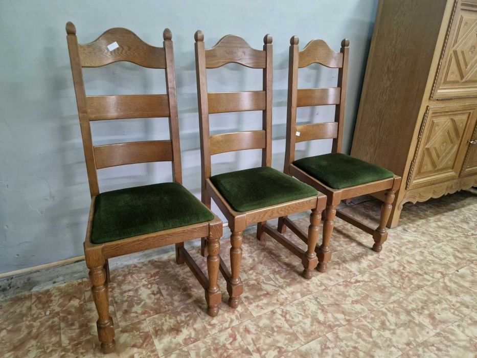 6 броя трапезни столове от бял дъб