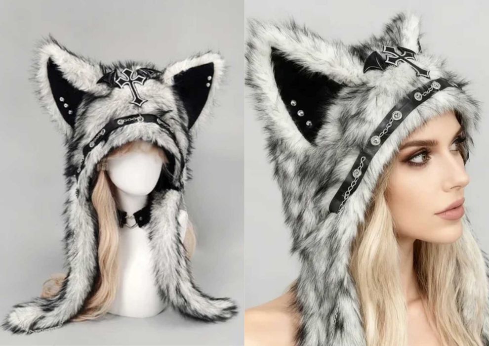 Шапка с ушками на зиму