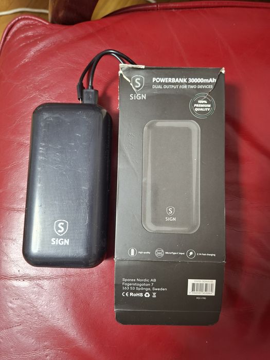 Baterie externă (pawer bank)SIGN de 30000 mAh