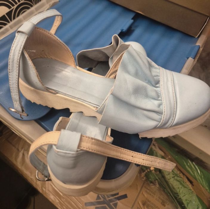 Sandale deosebite din piele blu